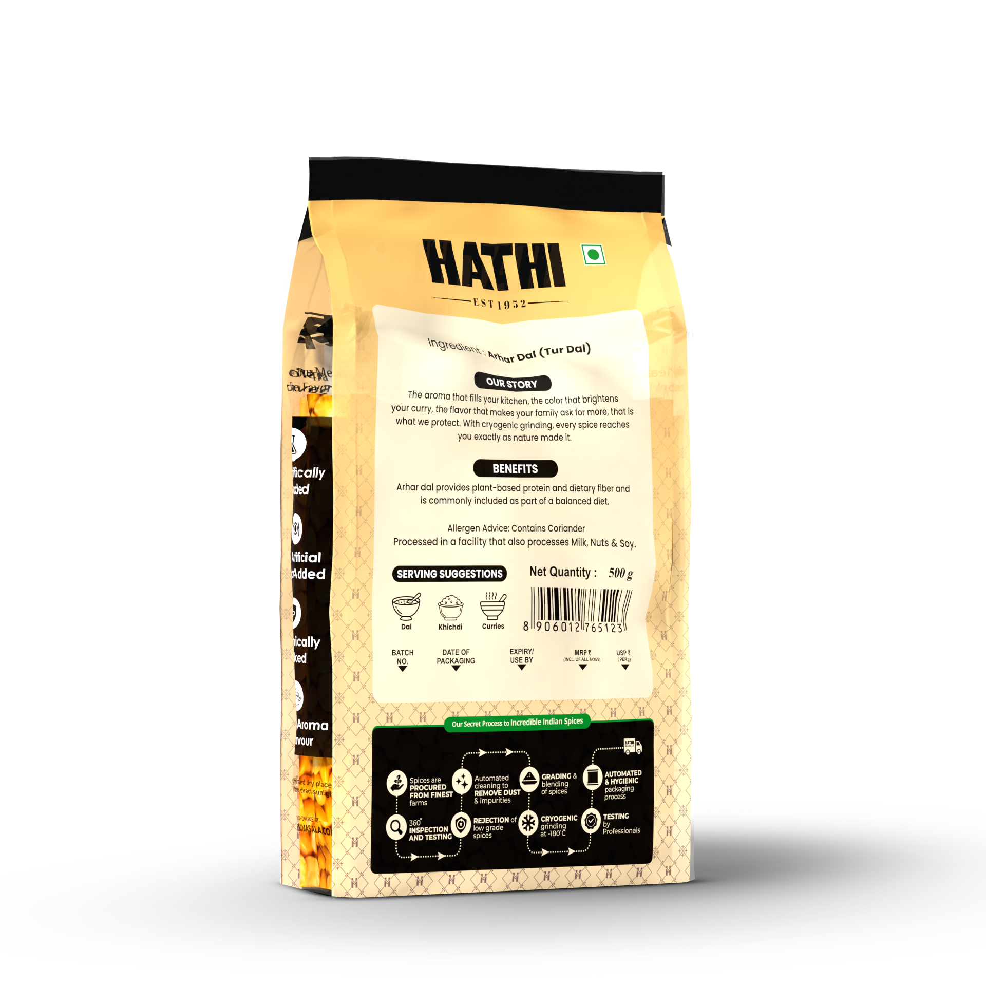 Arhar Dal (Toor Dal) | Unpolished, Stone Free, 22g Protein
