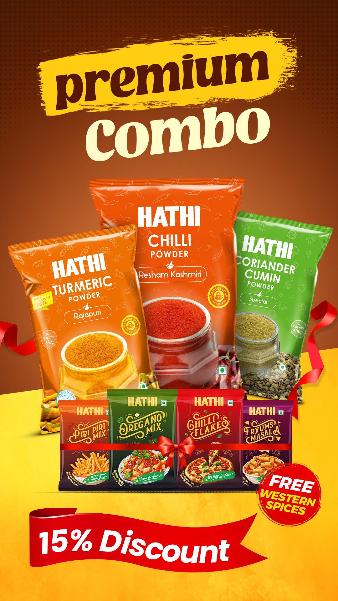 Hathi Chili Turmeric Cumin Combo Premium 1kg