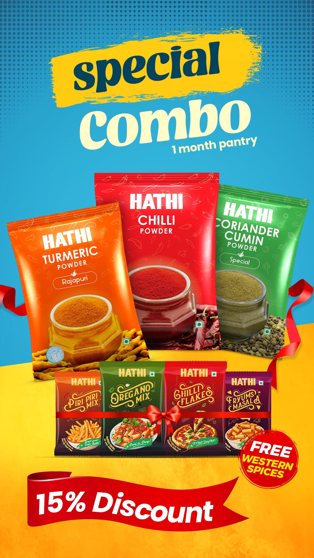Hathi Chili Turmeric Cumin Combo Special 1kg