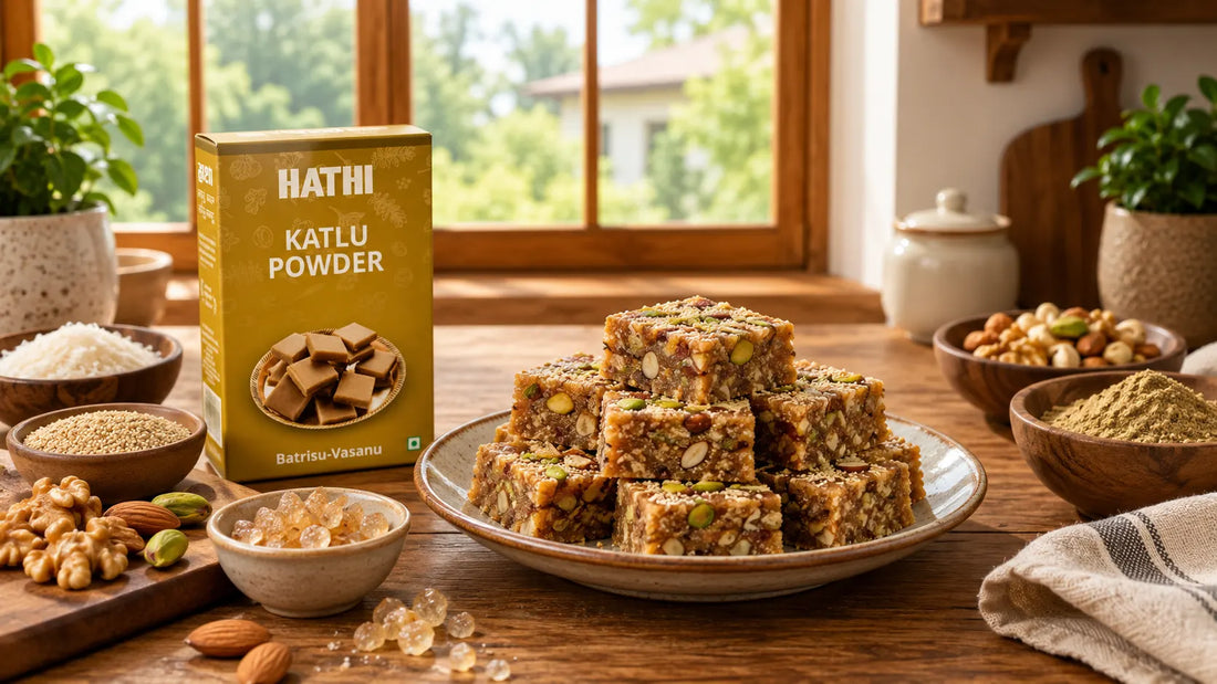 Katlu Pak Recipe - Traditional Gujarati Winter Sweet with Jaggery & Dry Fruits