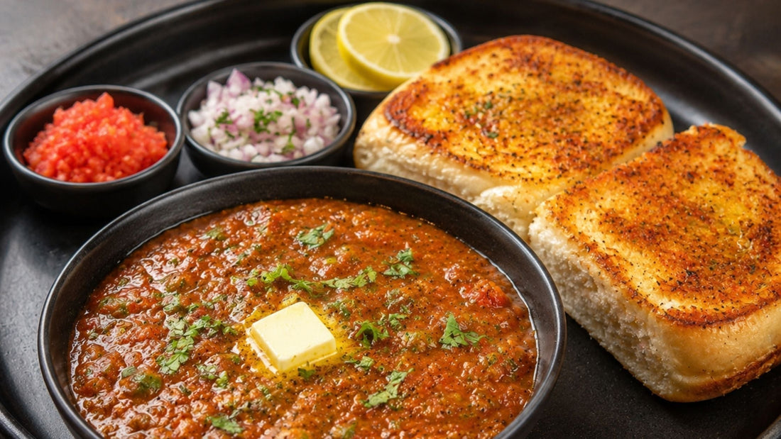 Pav Bhaji Recipe (Mumbai Street Style with Red colour Secret)