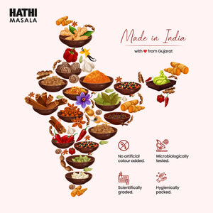 Hathi Masala chilli powder made in India with love from Gujarat – no artificial colour, microbiologically tested, scientifically graded and hygienically packed