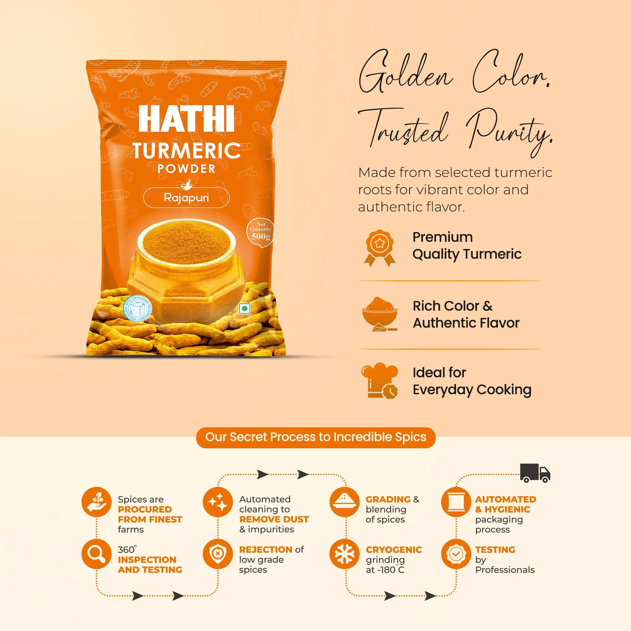 Rajapuri Turmeric Powder (Rajapuri Haldi Powder)