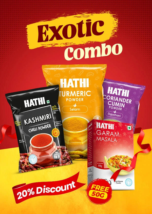 Hathi Chili Turmeric Cumin Combo Exotic 500gm 