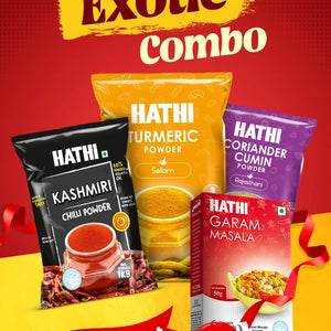 Hathi Chili Turmeric Cumin Combo Exotic 500gm 