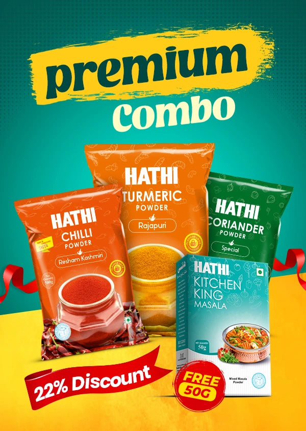 Hathi Chili Turmeric Cumin Combo Premium 500gm 