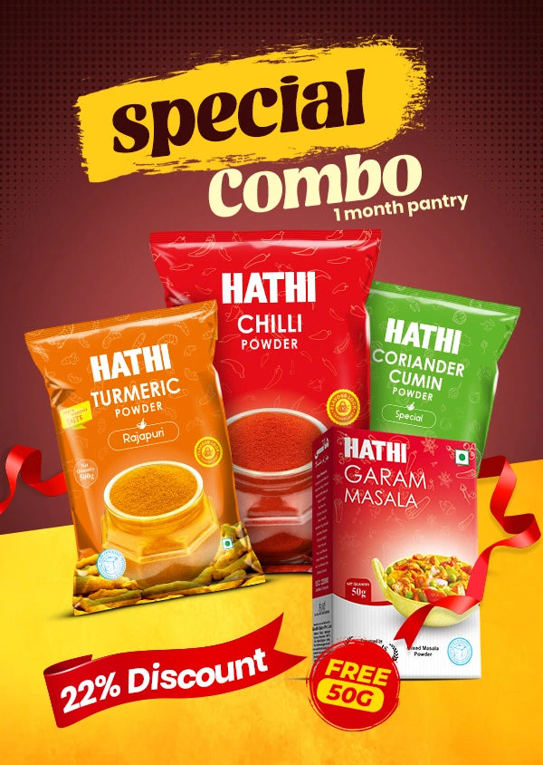 Hathi Chili Turmeric Cumin Combo Special 500gm