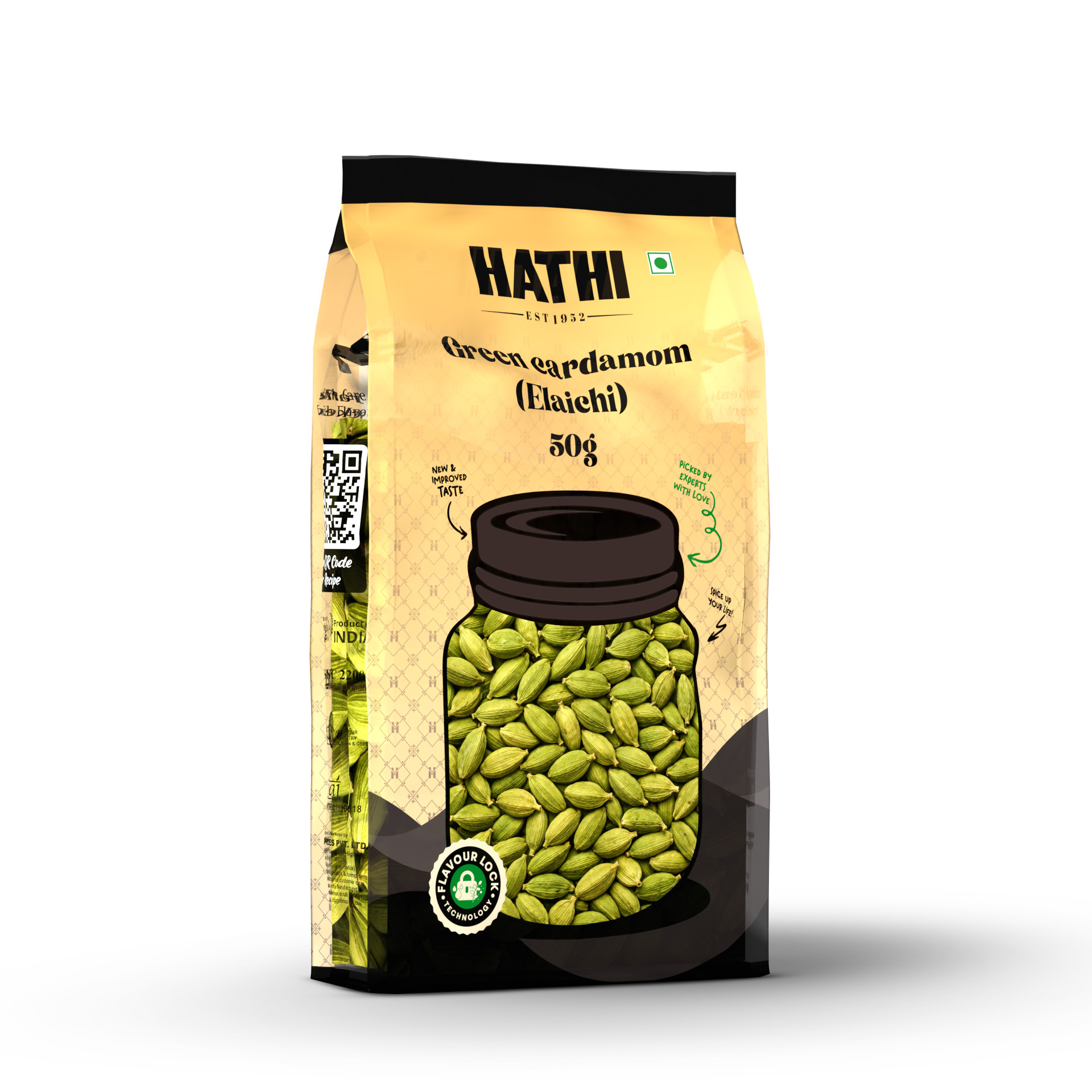 Hathi Masala Green Cardamom Elaichi Pack - Premium Whole Cardamom Pods with Intense Natural Aroma for Masala Chai Biryani and Indian Sweets - Buy Elaichi Online India